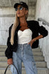 Black Big Pockets Baseball Collar Jacket